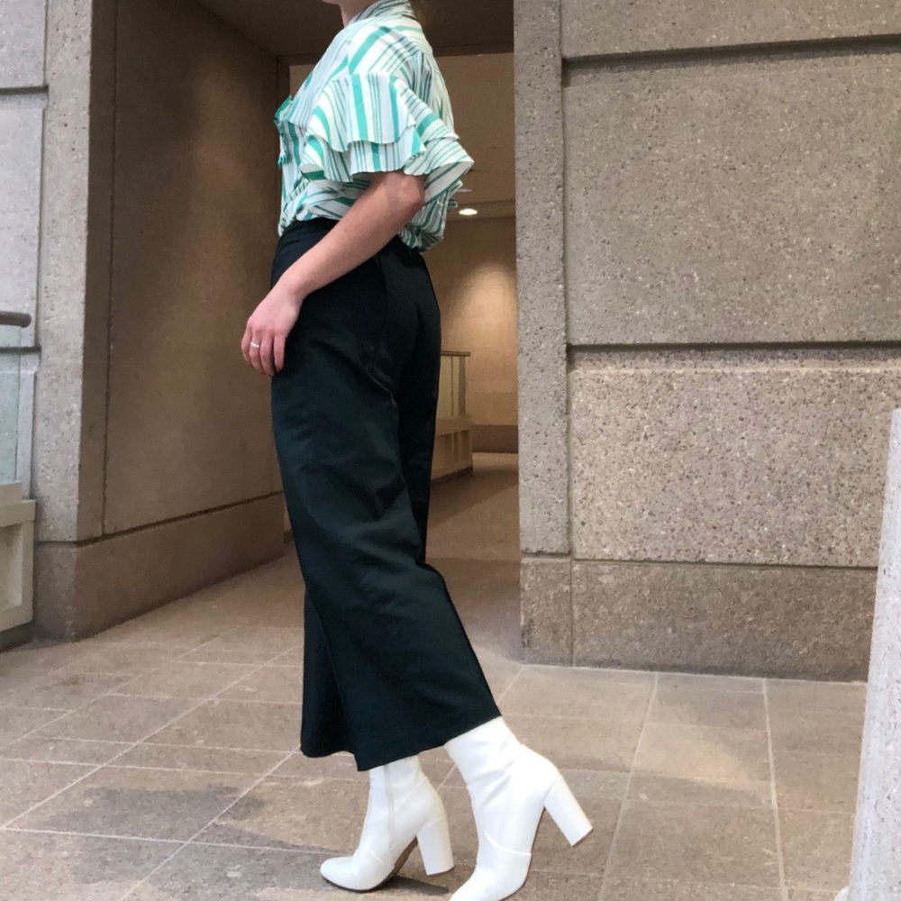 Green wide leg Dress Pants